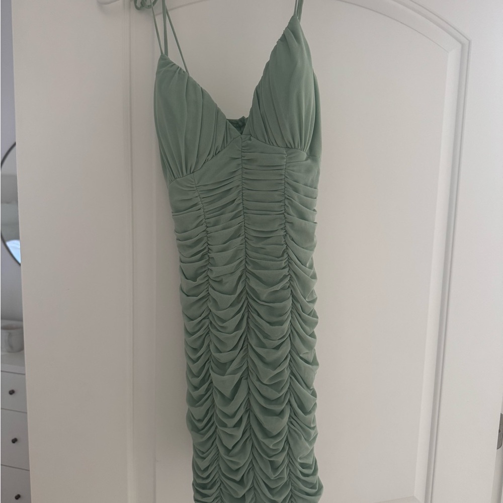 Ruby Sees Green Ruched Dress